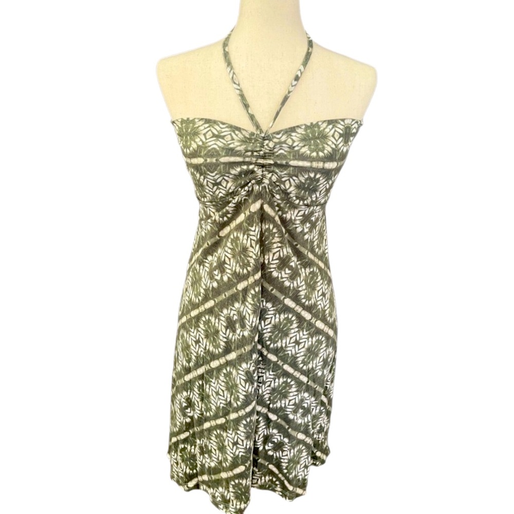 PATAGONIA Kamala Convertible Halter Dress Skirt Green White Size Large